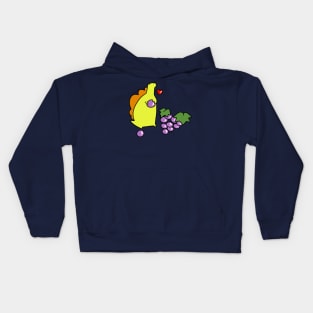 Stegosaurus Eating Grapes Kids Hoodie